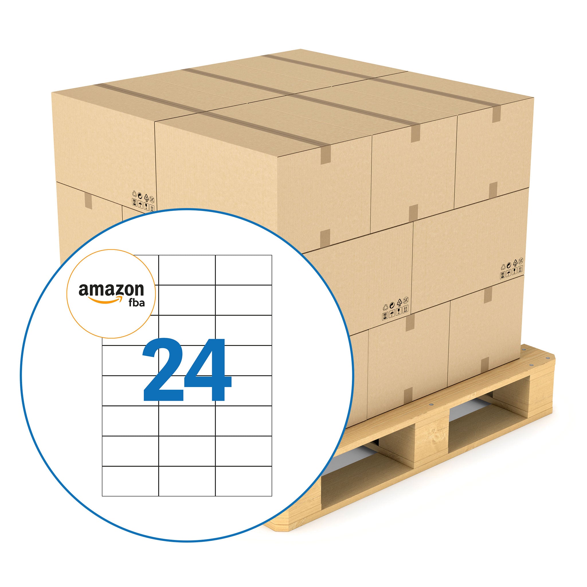 Amazon FBA 24 Up Labels - 70mm x 37mm