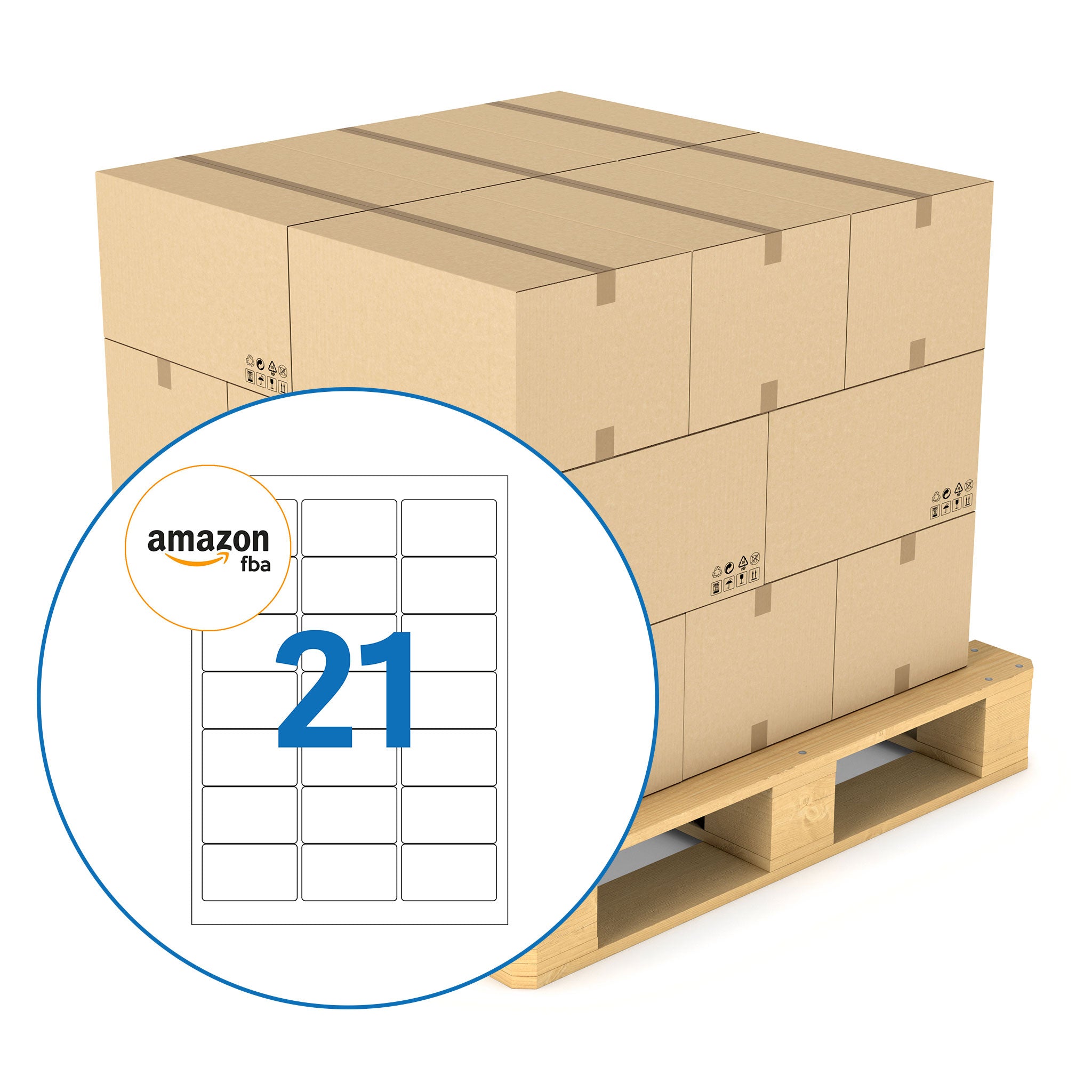 Amazon FBA 21 Up Labels - 63.5mm x 38.1mm