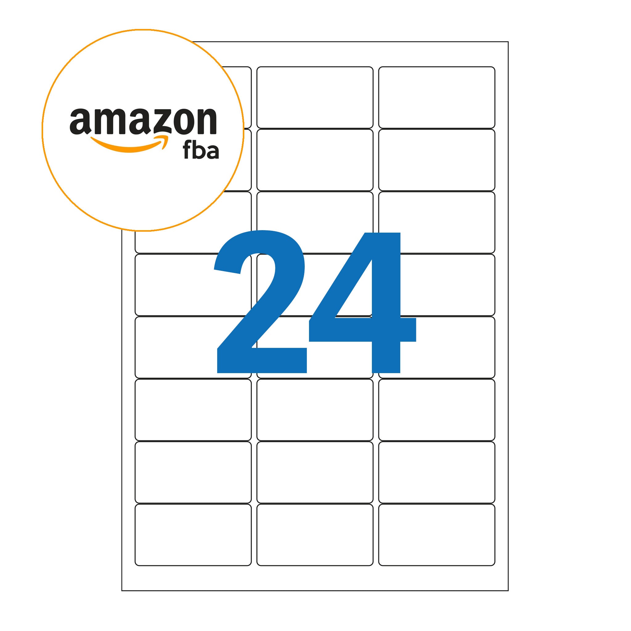 Amazon FBA 24 Up Labels - 63.5mm x 33.9mm