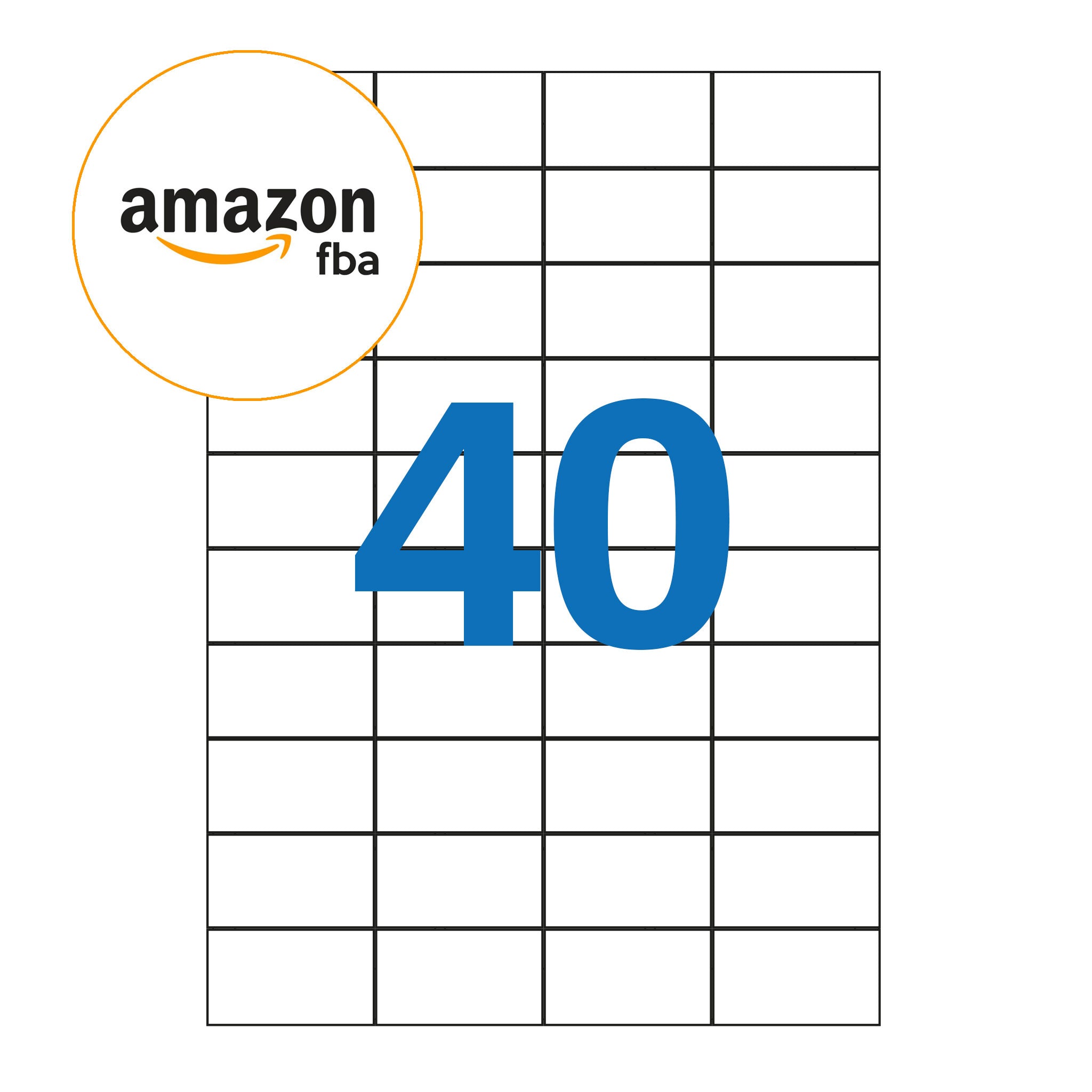 Amazon FBA 40 Up Labels - 52.5mm x 29.7mm