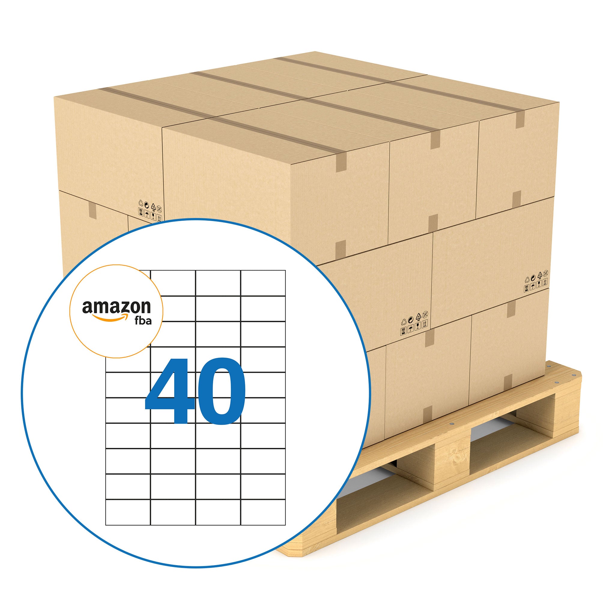 Amazon FBA 40 Up Labels - 52.5mm x 29.7mm