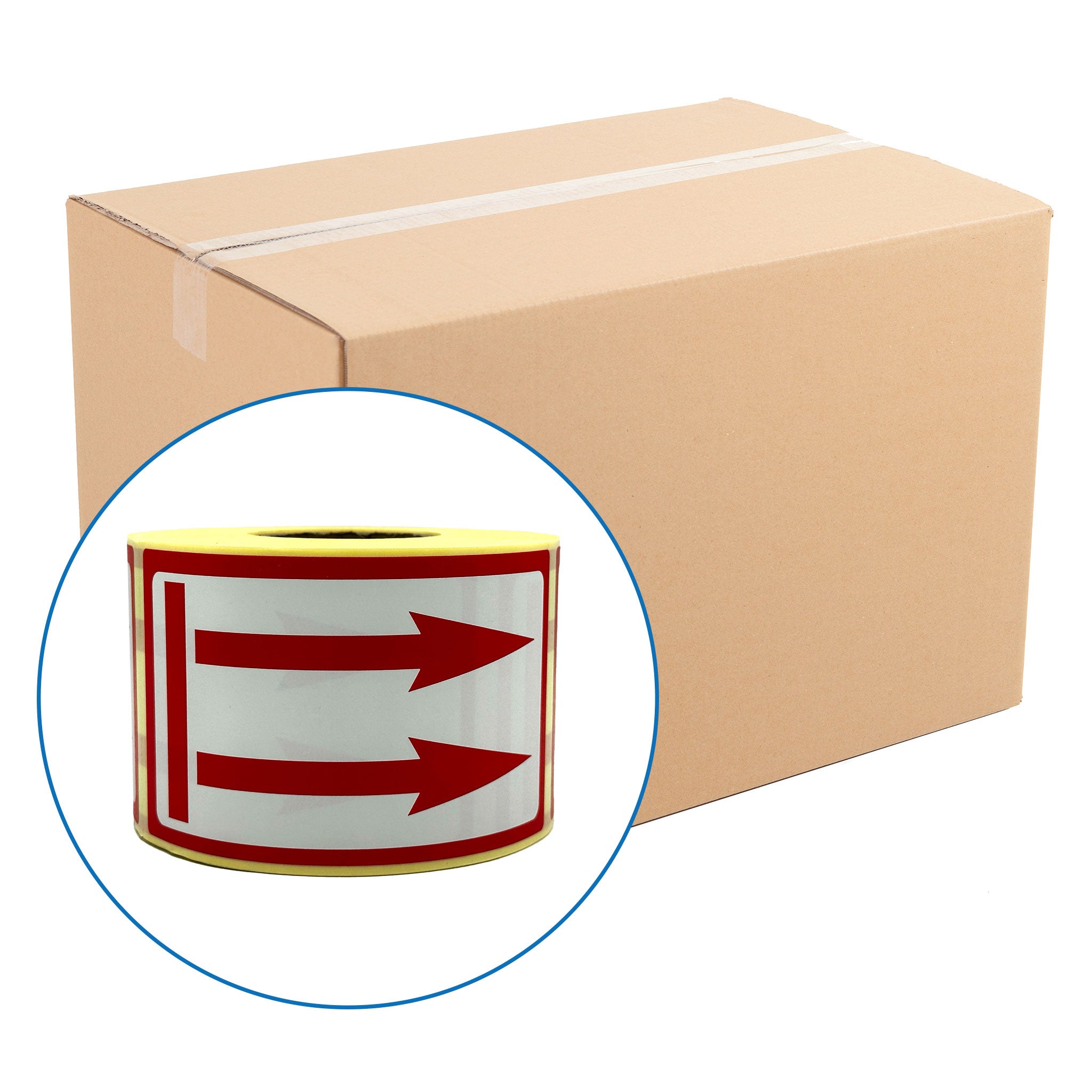 PL01 - Double Arrow Packaging Labels 120mm x 70mm