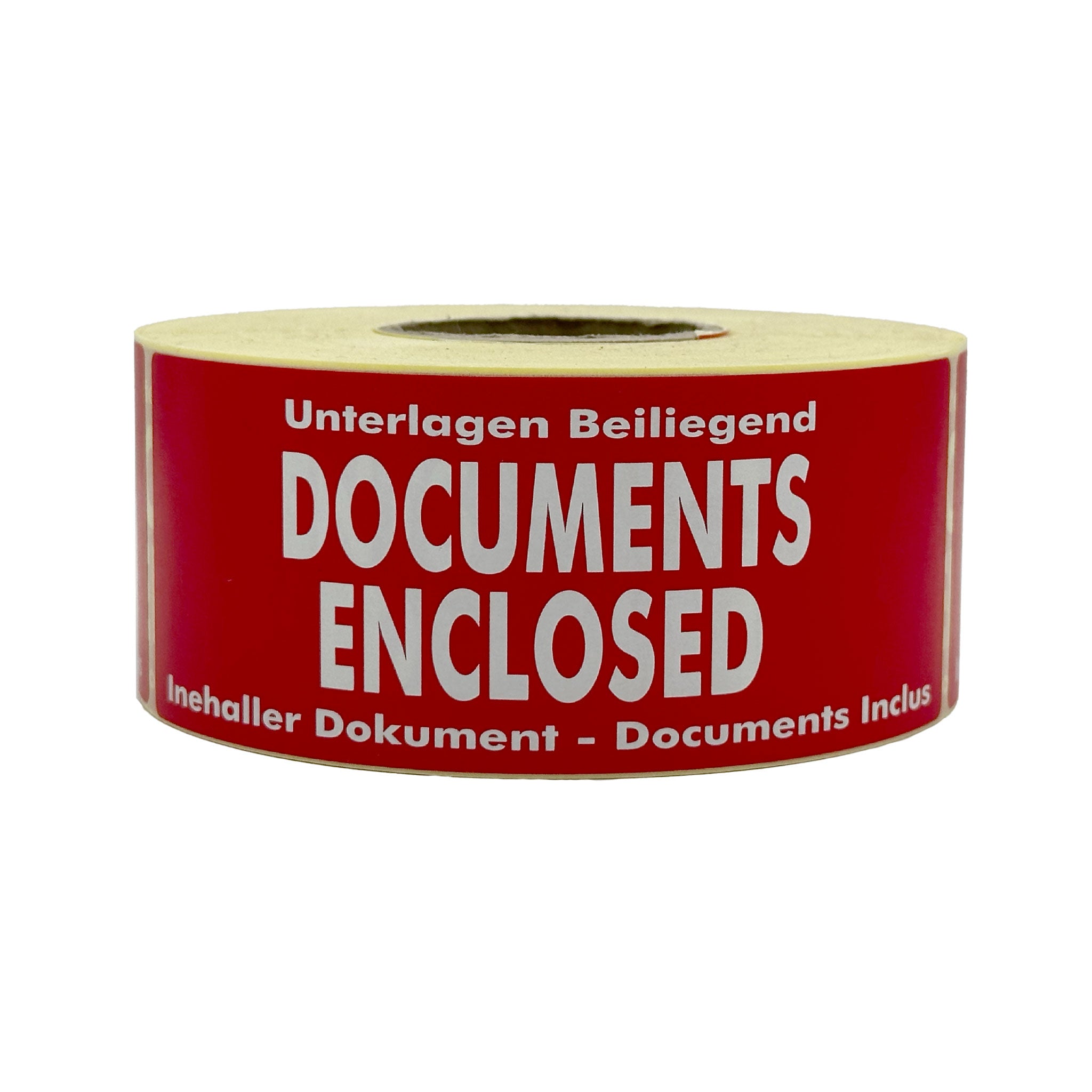 Documents Inclosed Sticker SPL02 - Documents Enclosed Packaging Labels 136mm x 50mm – Label Hub