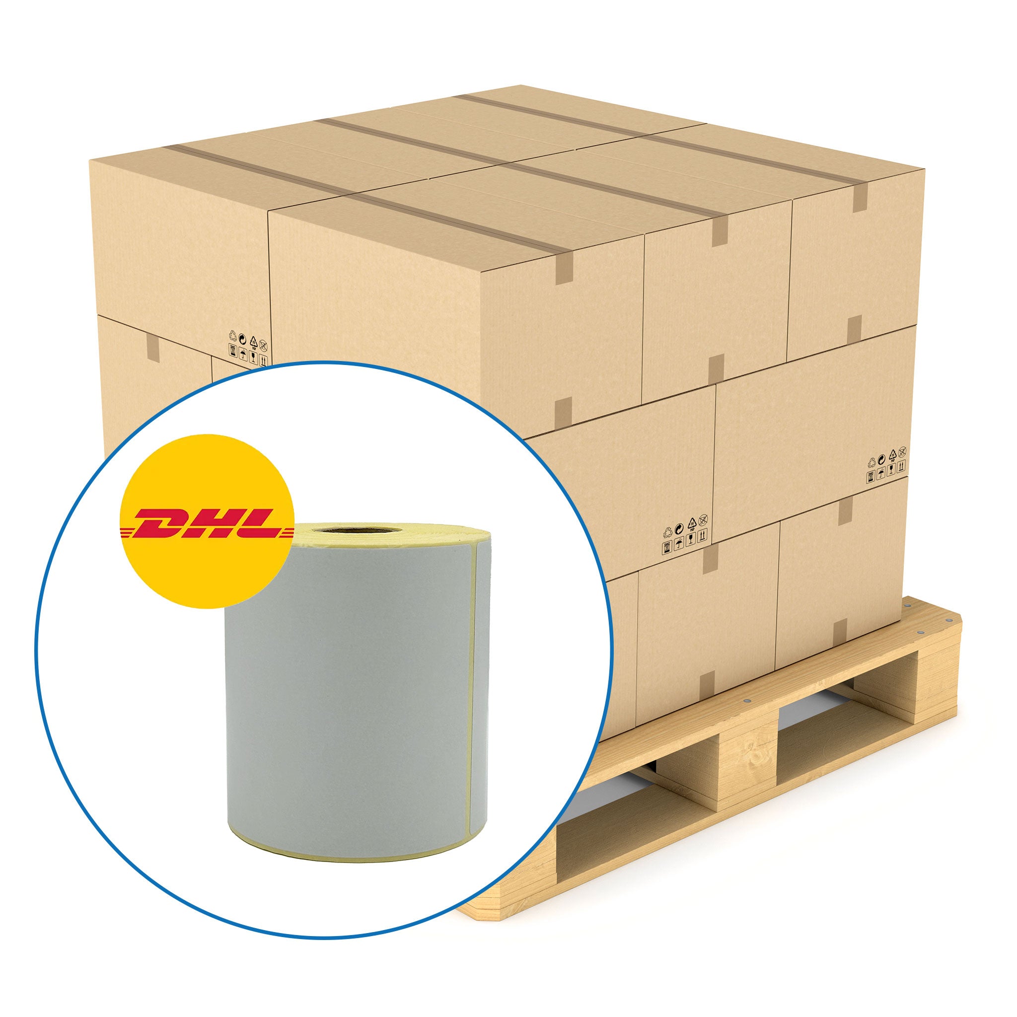 DHL 4" x 6" Zebra Compatible Shipping Labels. 102 x 152mm - 300 per roll