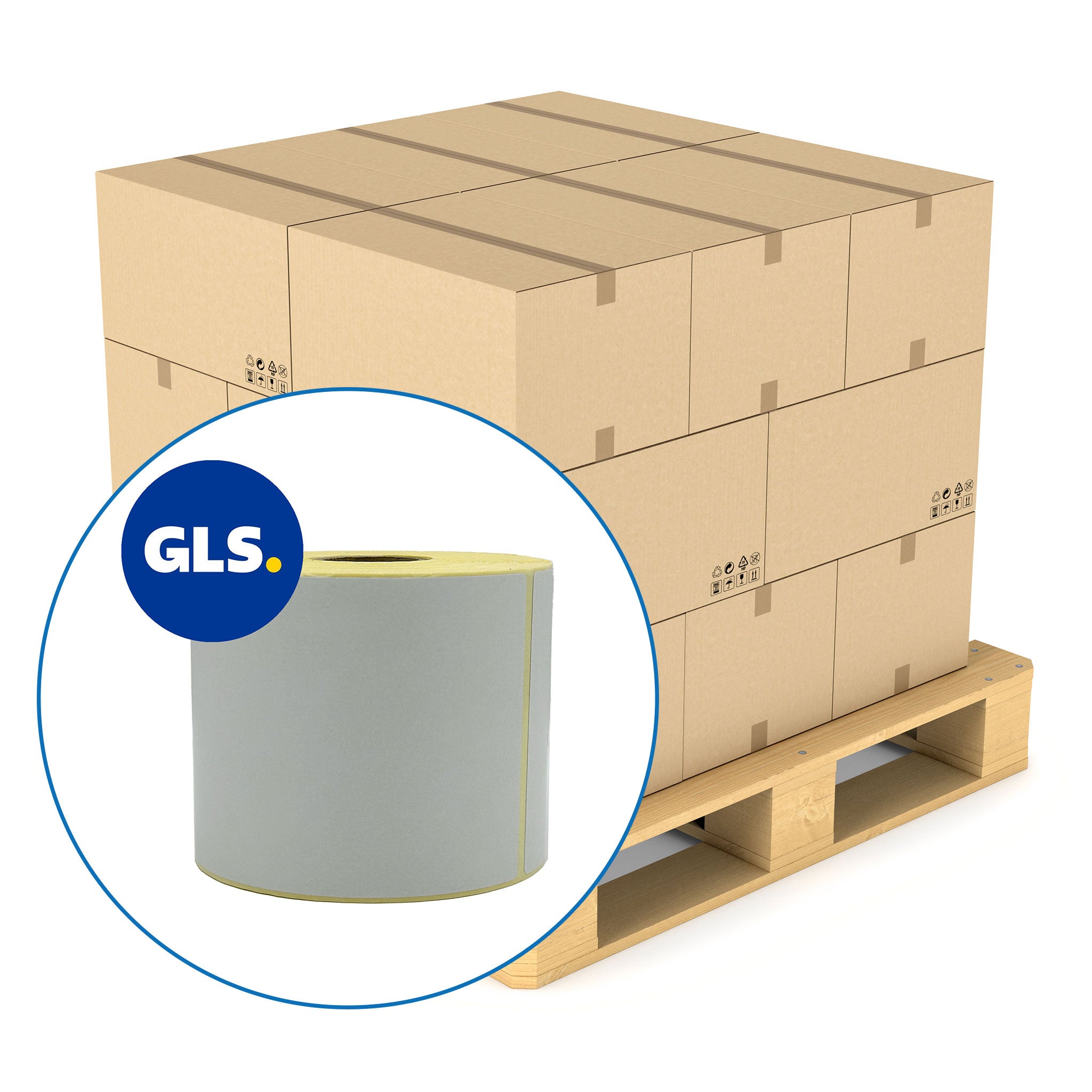 GLS 4" x 6" Zebra Top Coated Compatible Shipping Labels. 102 x 152mm - 900 per roll