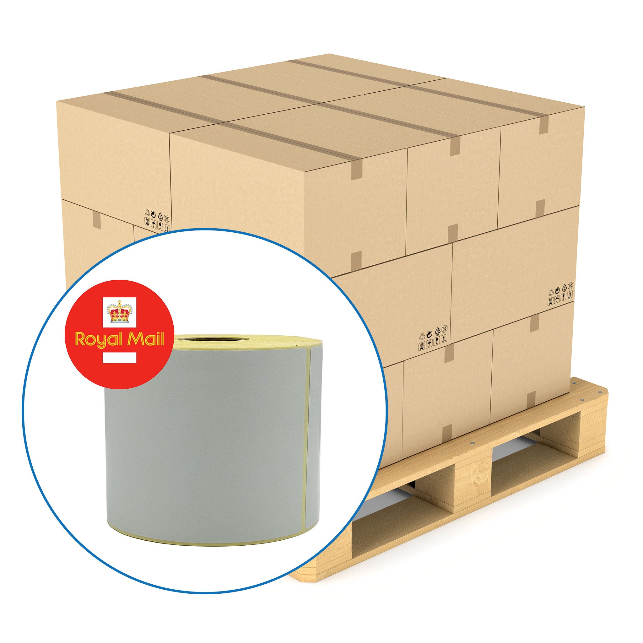 Royal Mail 4" x 6" Zebra Top Coated Compatible Shipping Labels. 102 x 152mm - 900 per roll