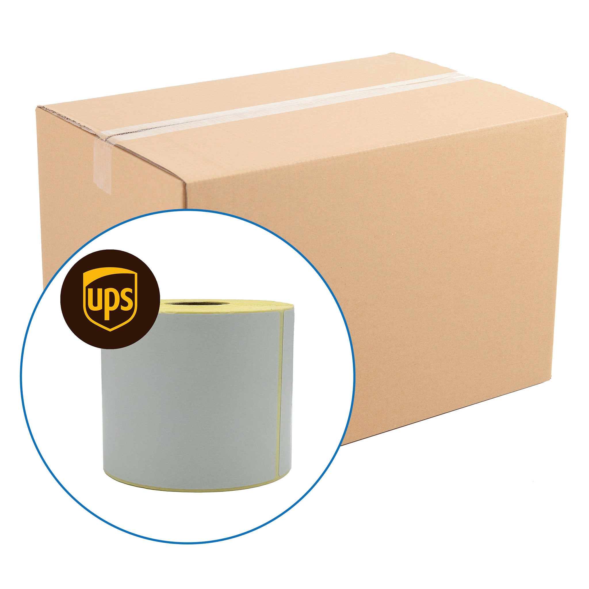 UPS 4" x 6" Zebra Top Coated Compatible Shipping Labels. 102 x 152mm - 900 per roll