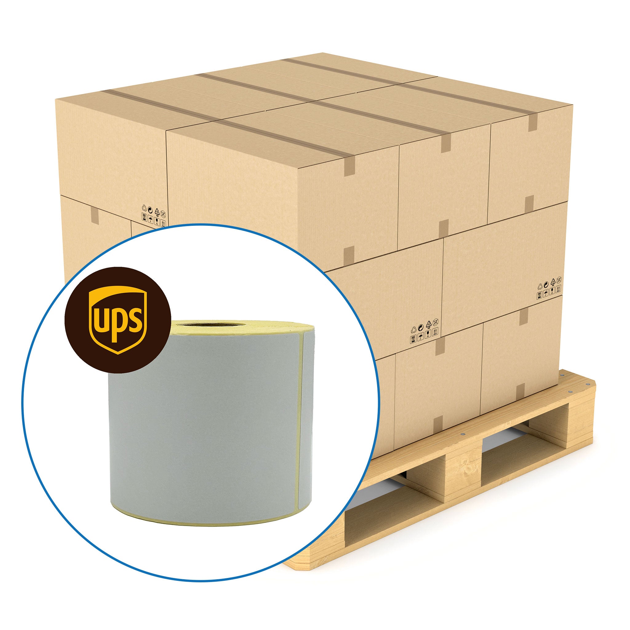 UPS 4" x 6" Zebra Top Coated Compatible Shipping Labels. 102 x 152mm - 900 per roll