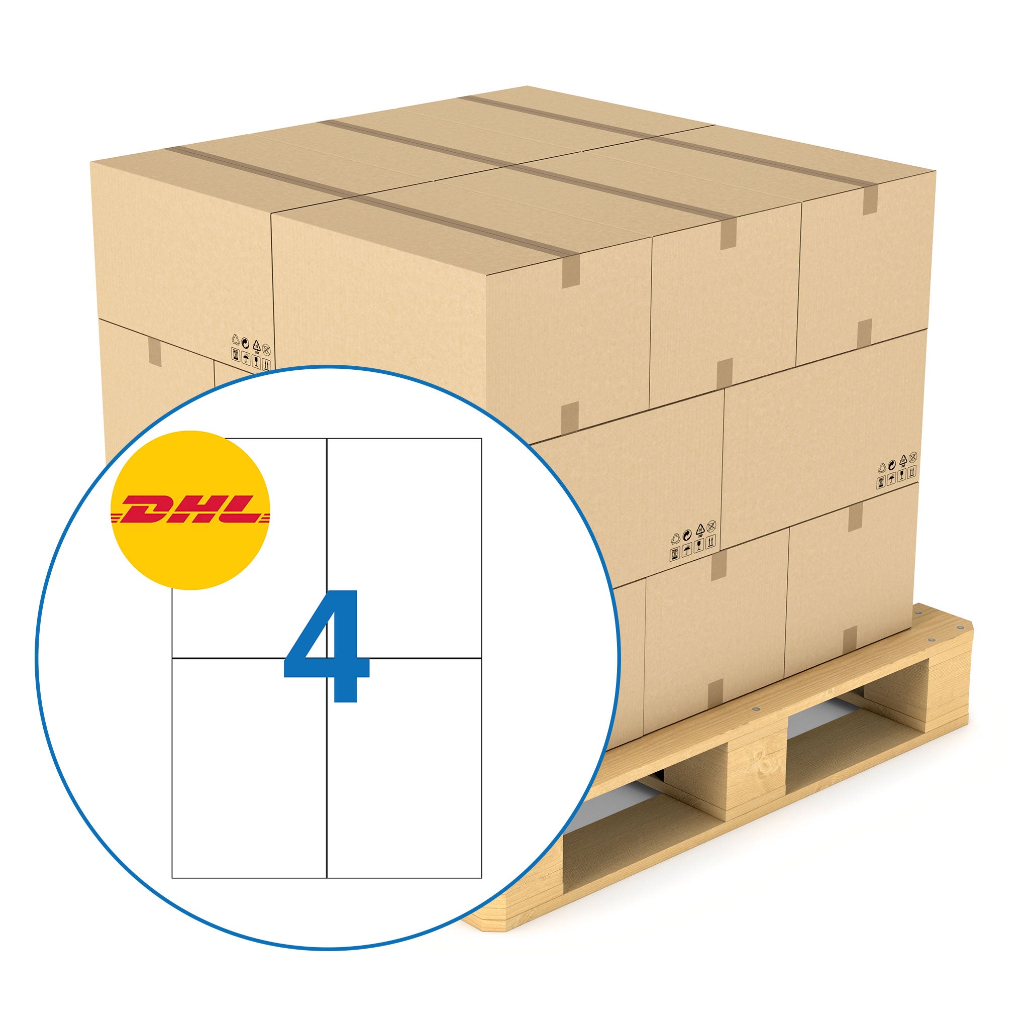 DHL A4 Sheet 4 up Shipping Labels - 105mm x 149mm