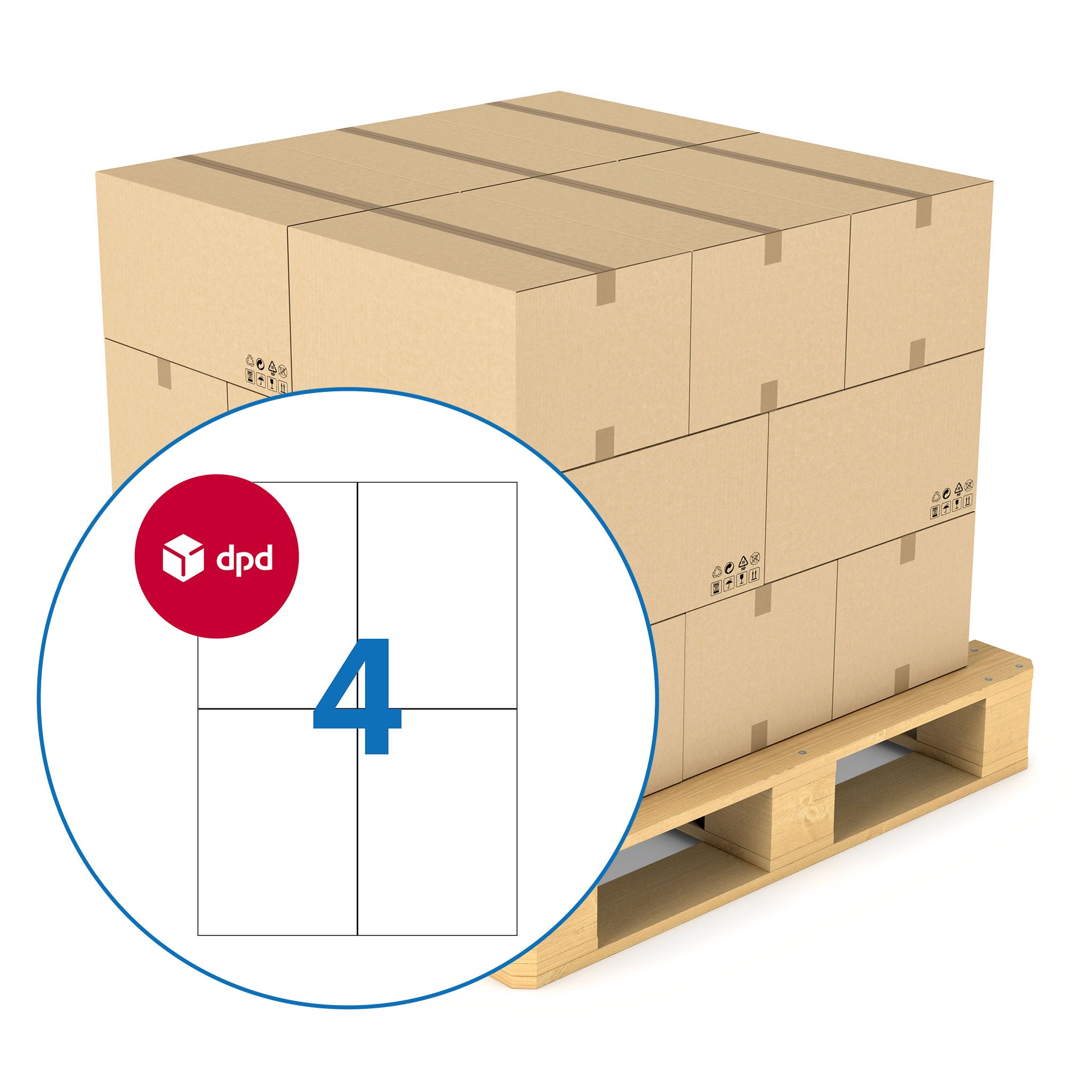 DPD A4 Sheet 4 up Shipping Labels - 105mm x 149mm