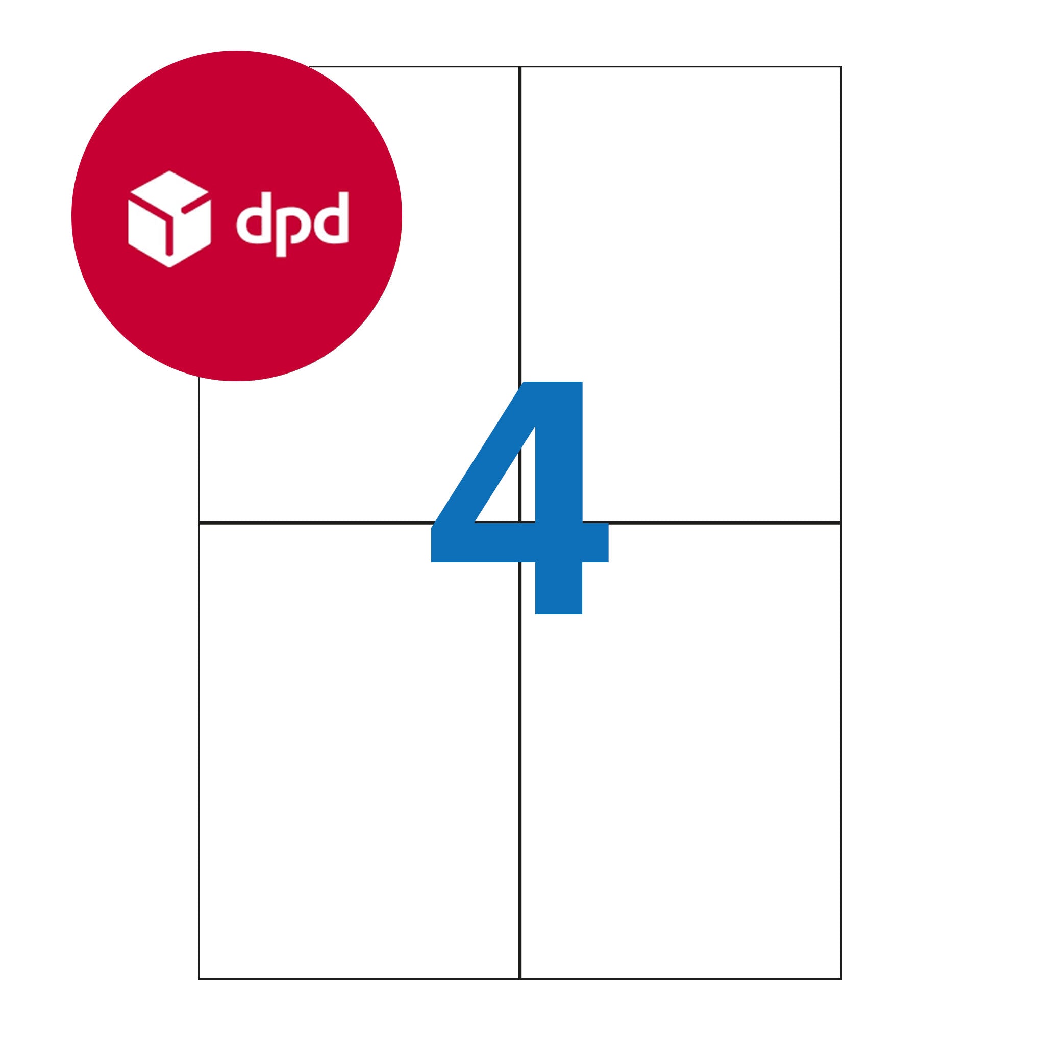 DPD A4 Sheet 4 up Shipping Labels - 105mm x 149mm