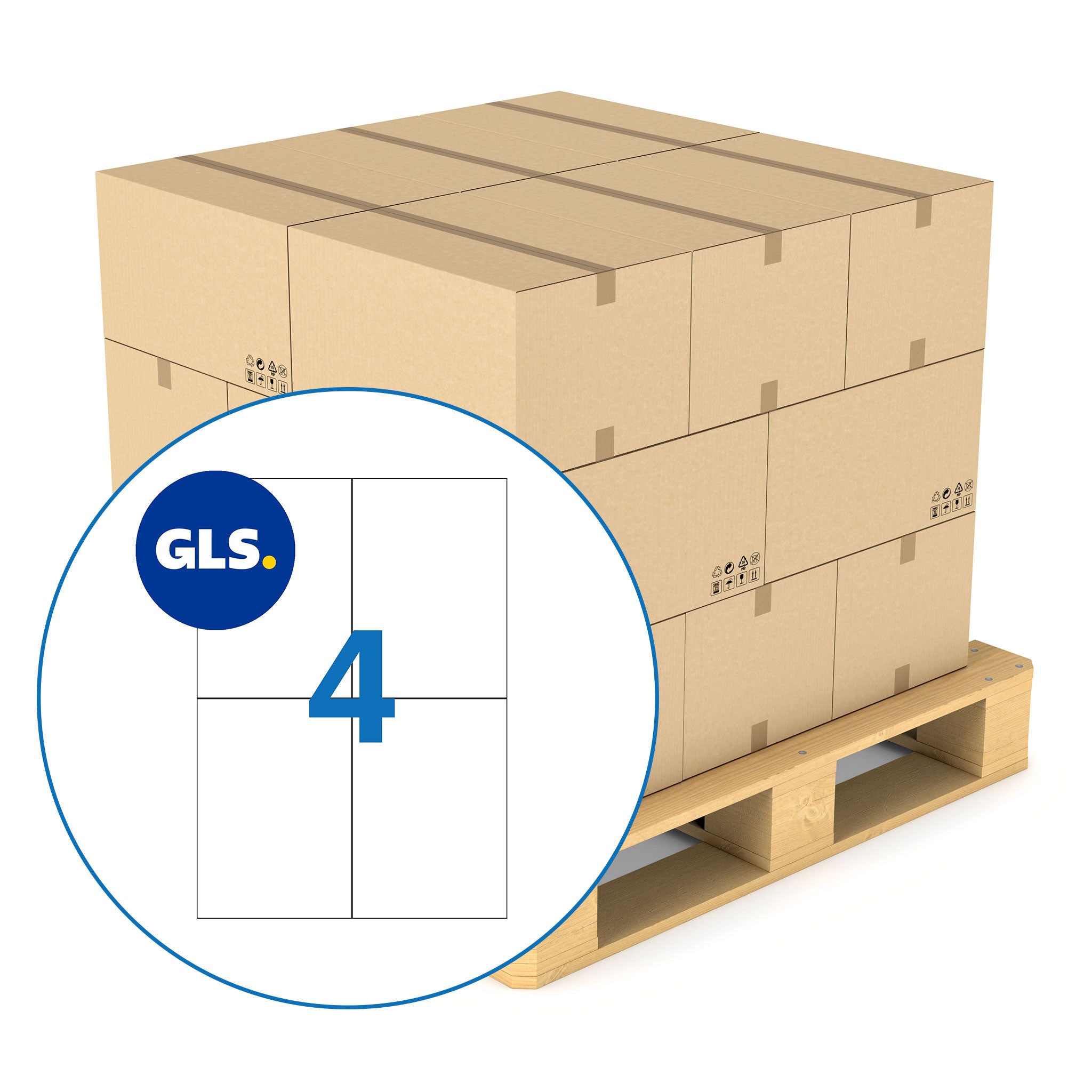 GLS A4 Sheet 4 up Shipping Labels - 105mm x 149mm