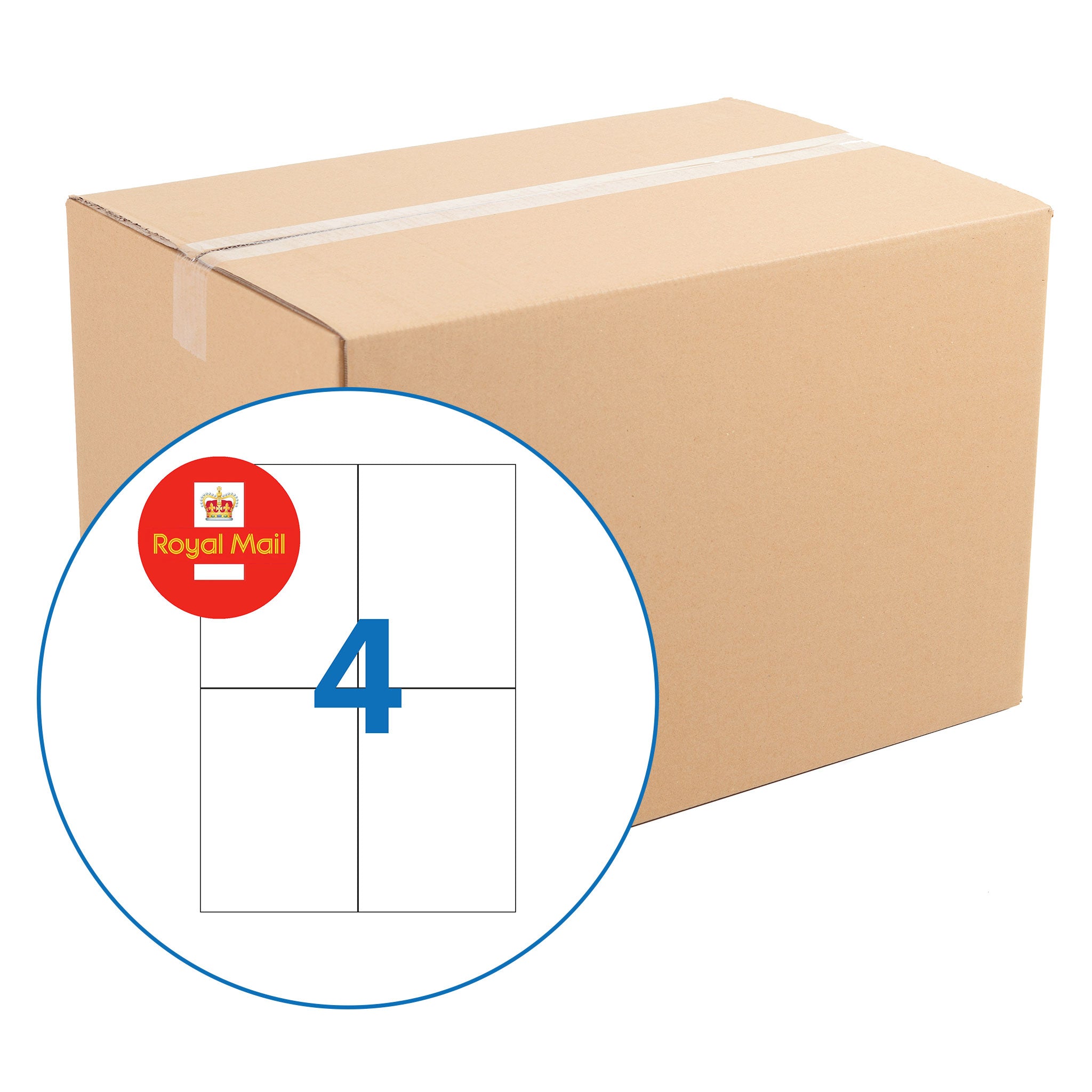 Royal Mail A4 Sheet 4 up Shipping Labels - 105mm x 149mm