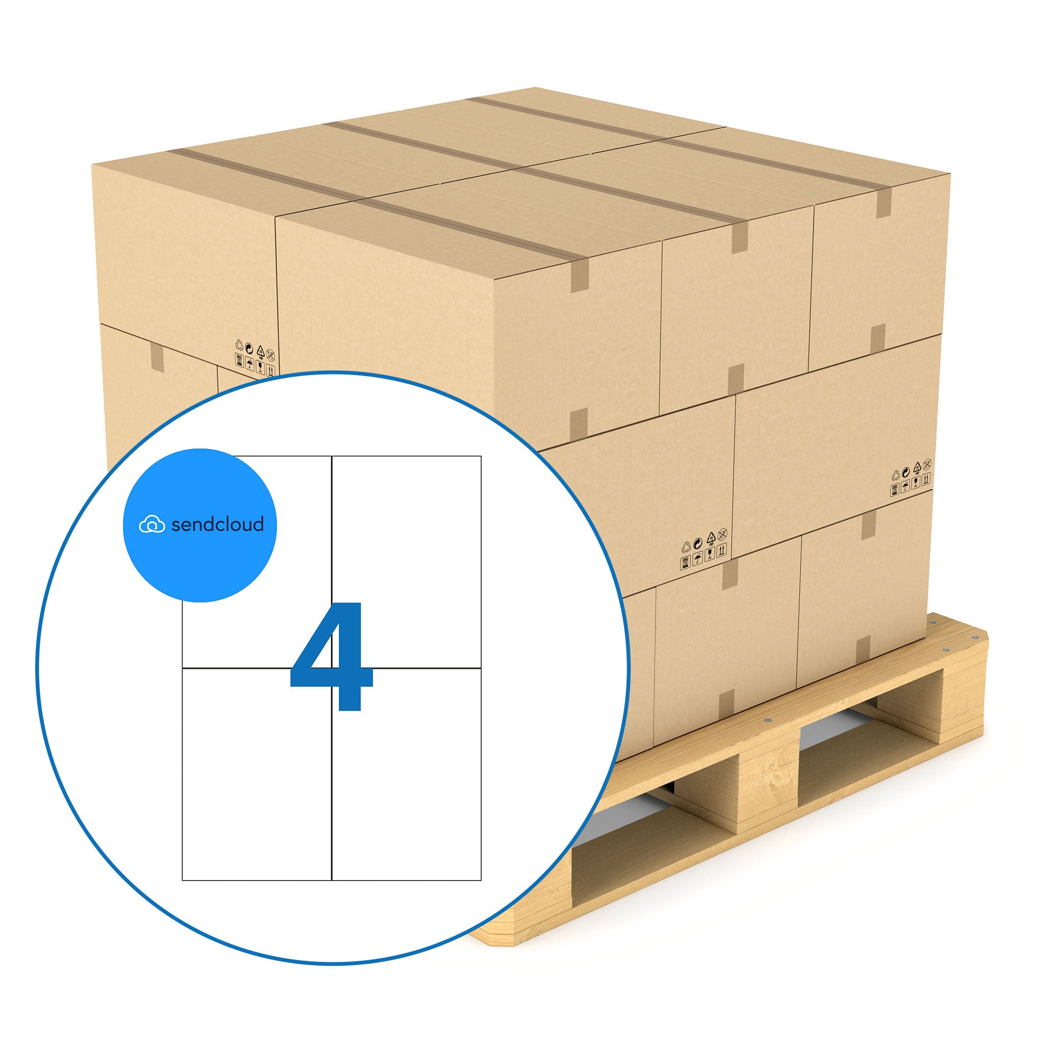 Send Cloud A4 Sheet 4 up Shipping Labels - 105mm x 149mm